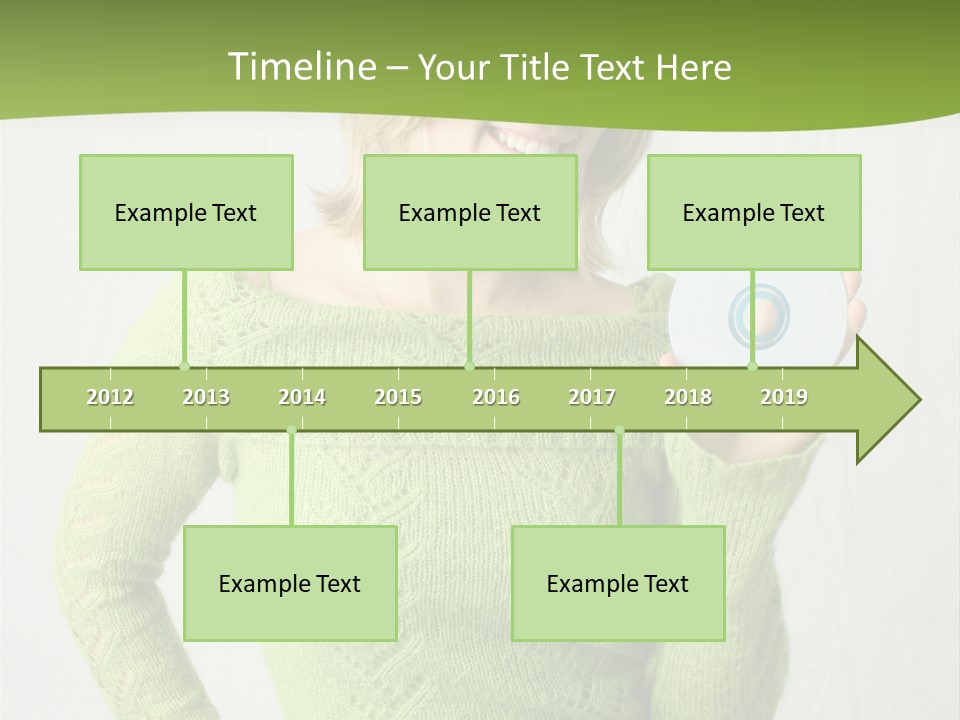 Woman Holding A Blank Cd PowerPoint Template