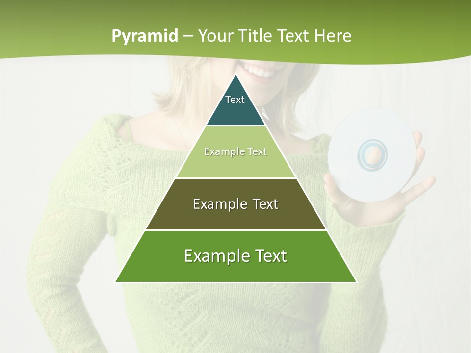 Woman Holding A Blank Cd PowerPoint Template