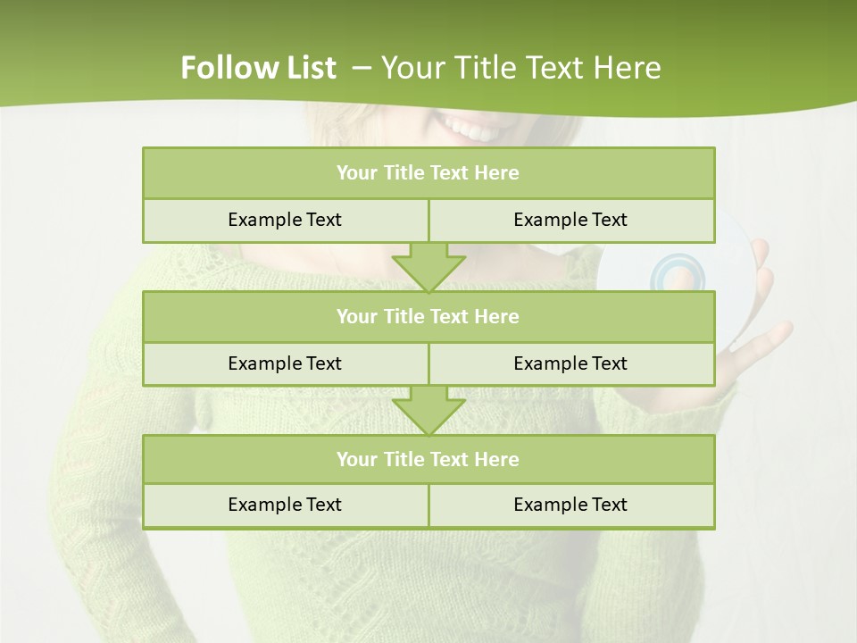 Woman Holding A Blank Cd PowerPoint Template