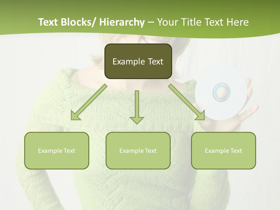 Woman Holding A Blank Cd PowerPoint Template