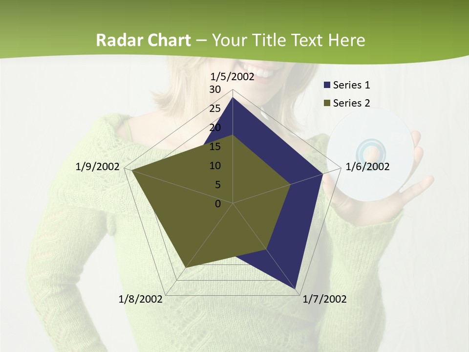 Woman Holding A Blank Cd PowerPoint Template