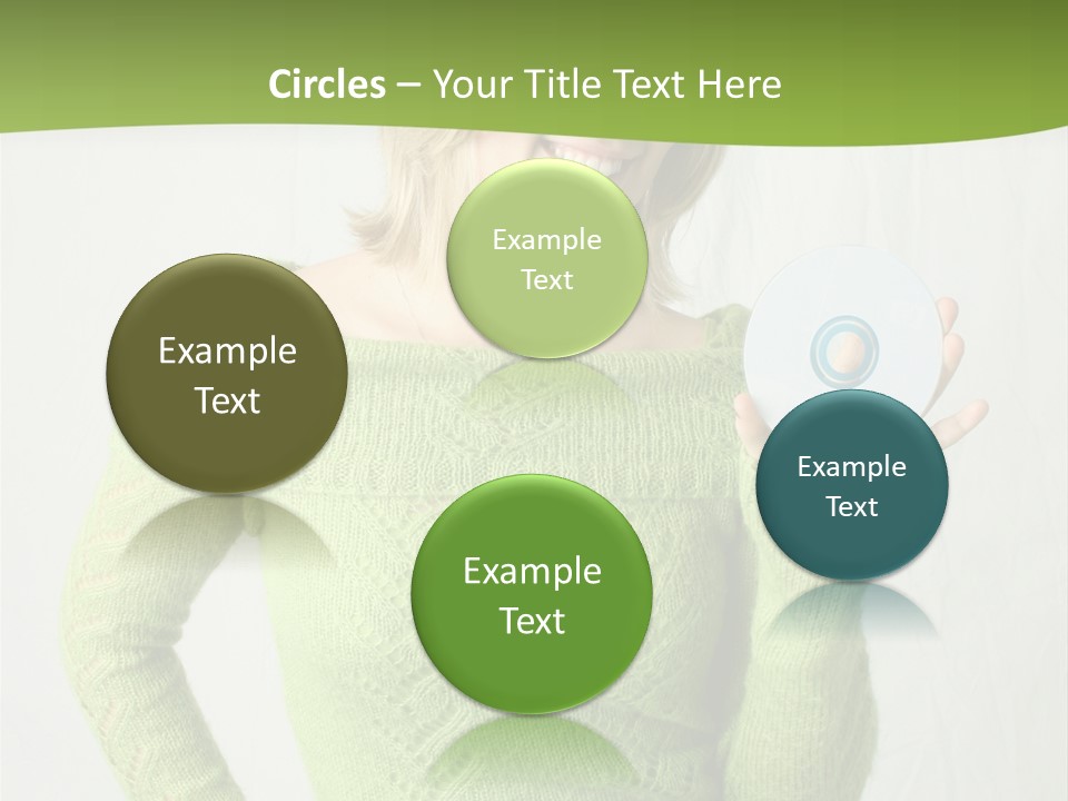 Woman Holding A Blank Cd PowerPoint Template