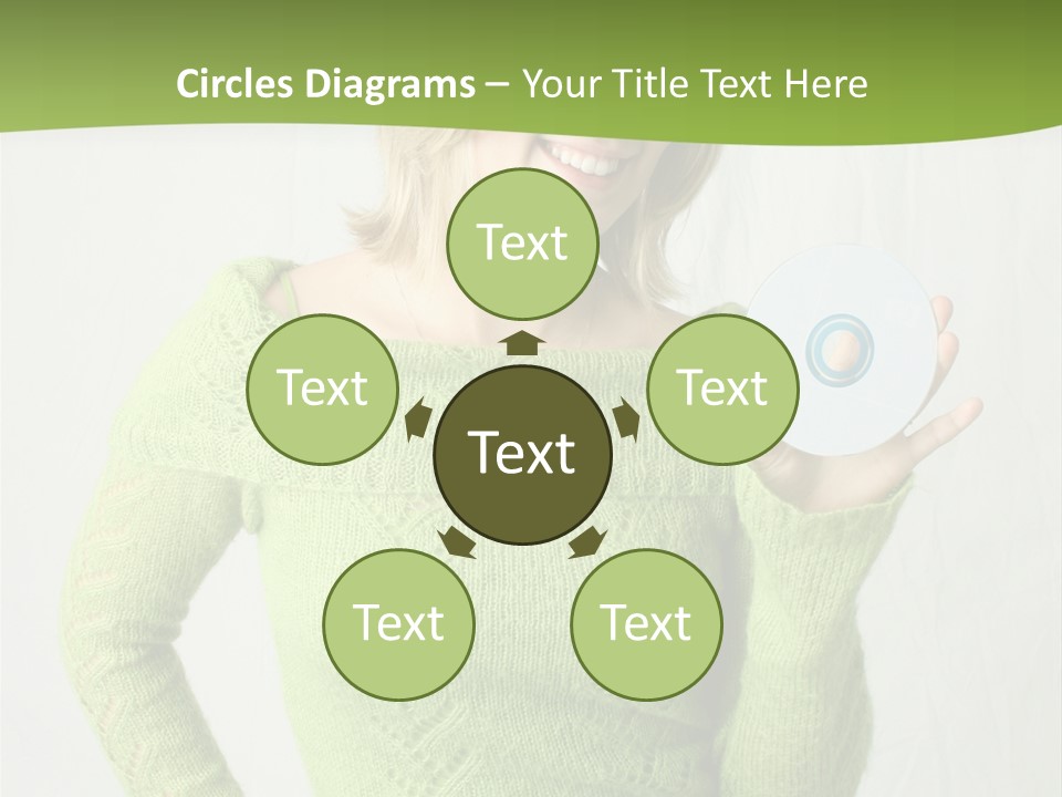 Woman Holding A Blank Cd PowerPoint Template