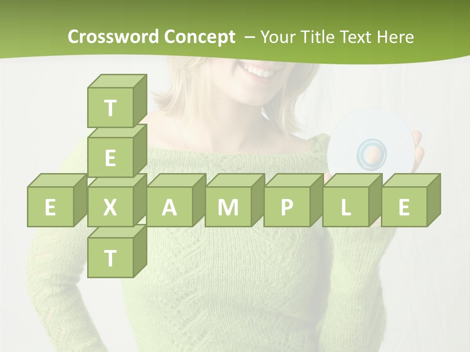 Woman Holding A Blank Cd PowerPoint Template