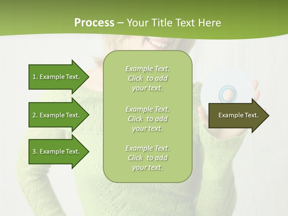 Woman Holding A Blank Cd PowerPoint Template