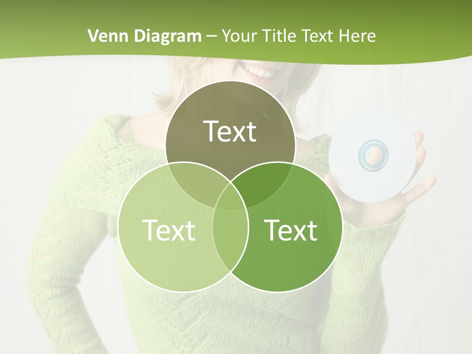 Woman Holding A Blank Cd PowerPoint Template