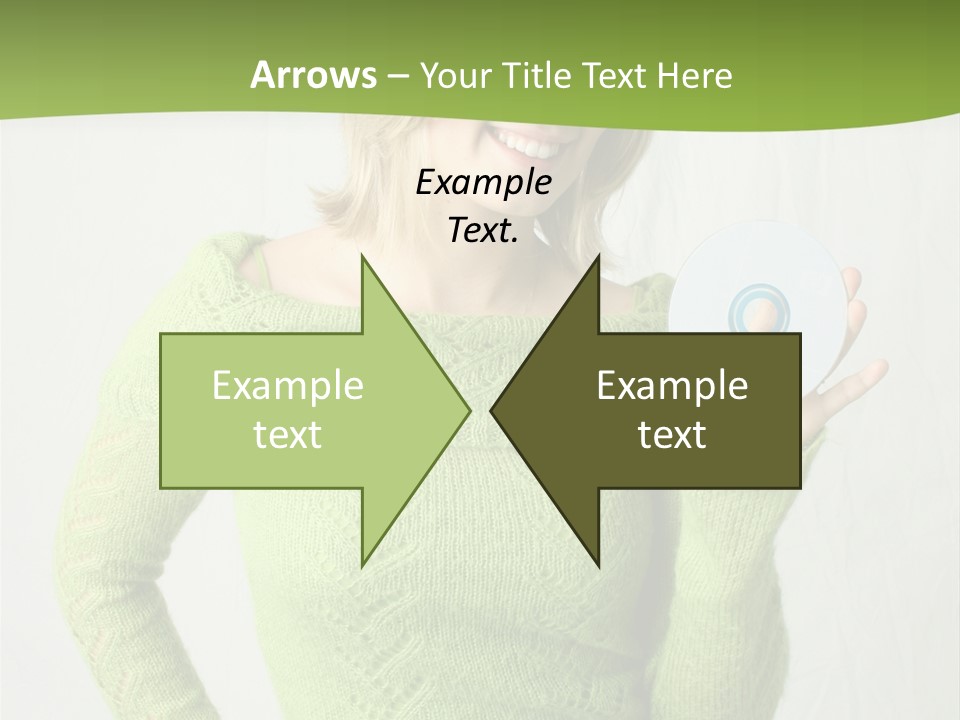 Woman Holding A Blank Cd PowerPoint Template