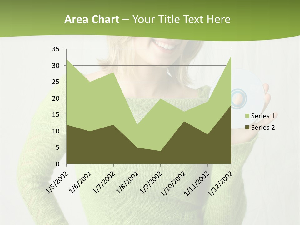 Woman Holding A Blank Cd PowerPoint Template