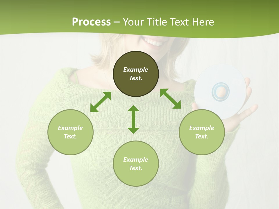 Woman Holding A Blank Cd PowerPoint Template