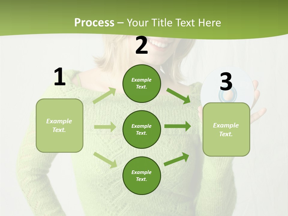 Woman Holding A Blank Cd PowerPoint Template