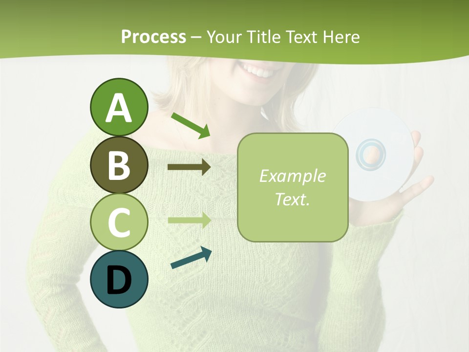 Woman Holding A Blank Cd PowerPoint Template
