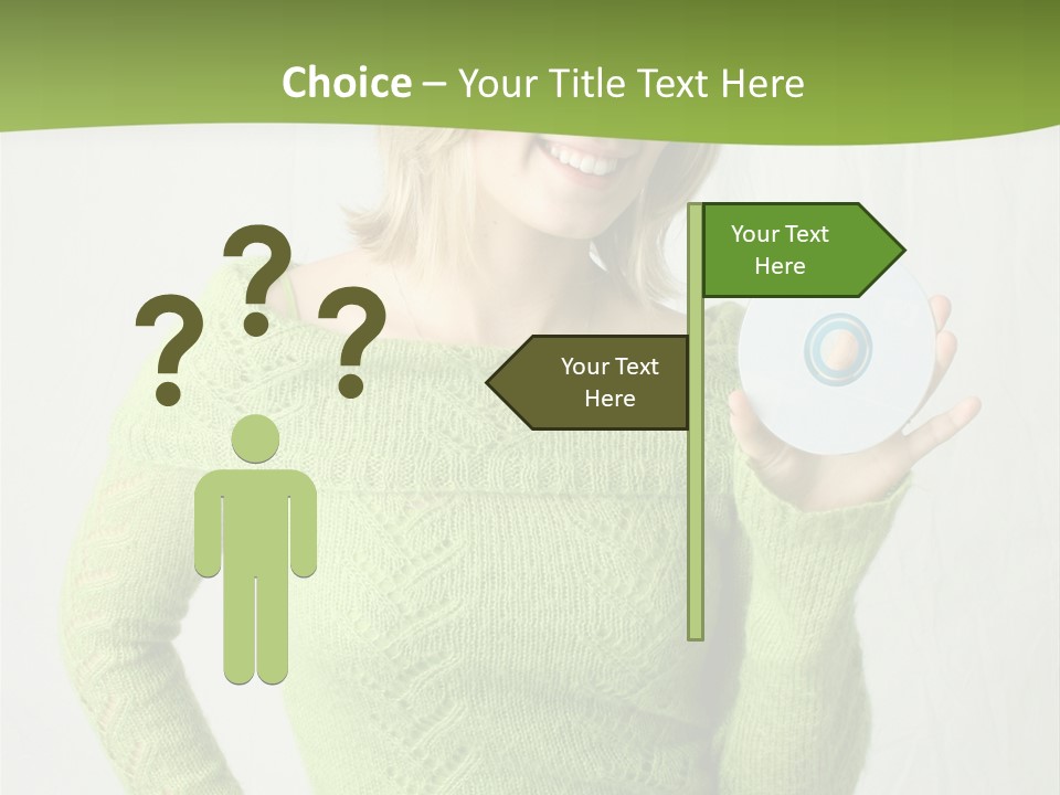 Woman Holding A Blank Cd PowerPoint Template