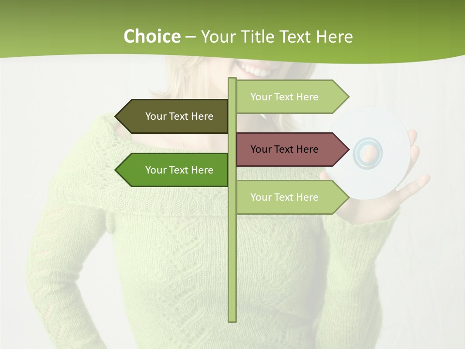 Woman Holding A Blank Cd PowerPoint Template