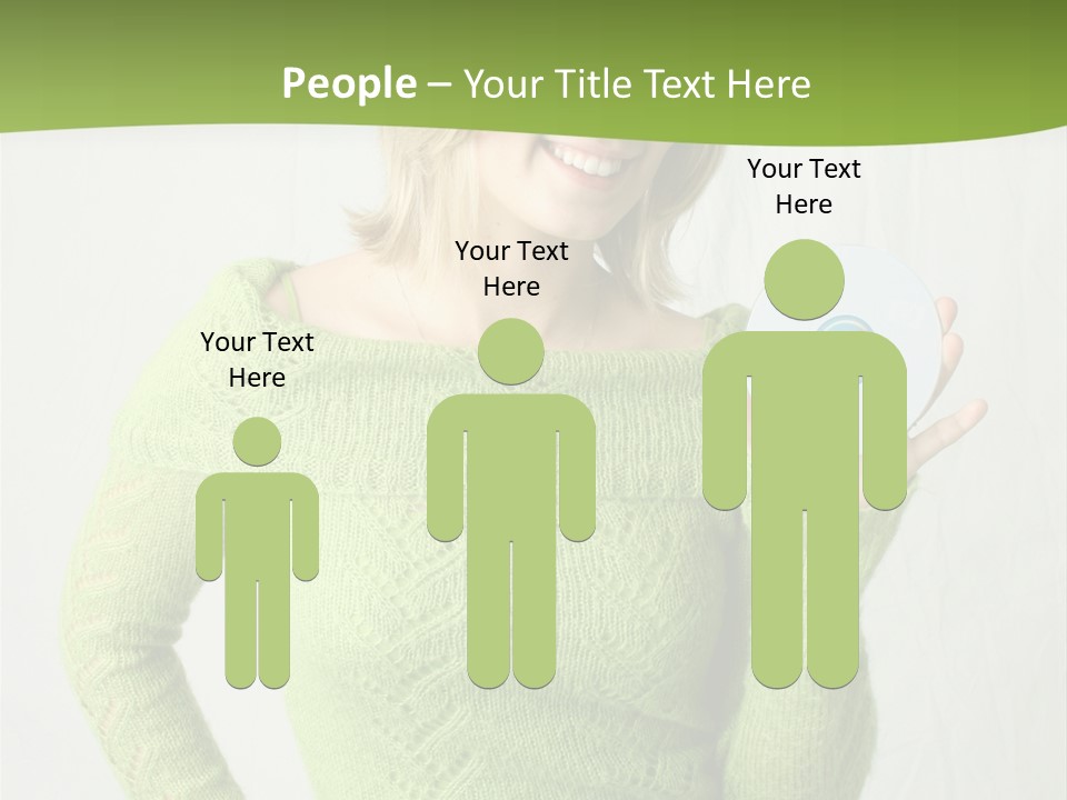Woman Holding A Blank Cd PowerPoint Template