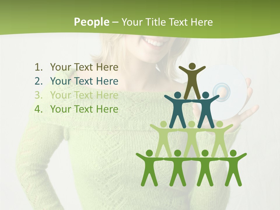 Woman Holding A Blank Cd PowerPoint Template