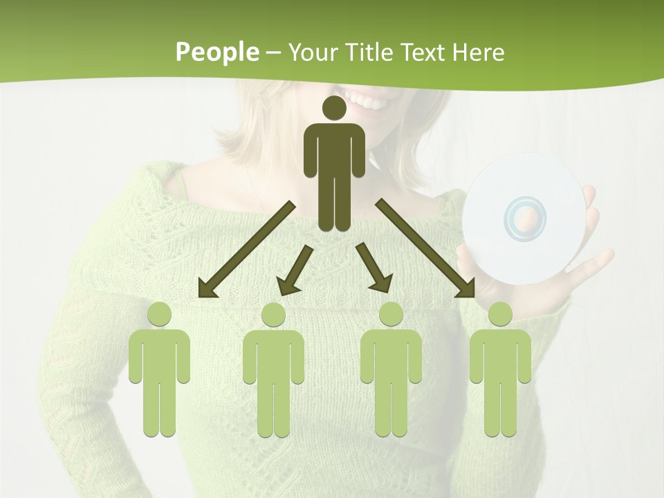 Woman Holding A Blank Cd PowerPoint Template