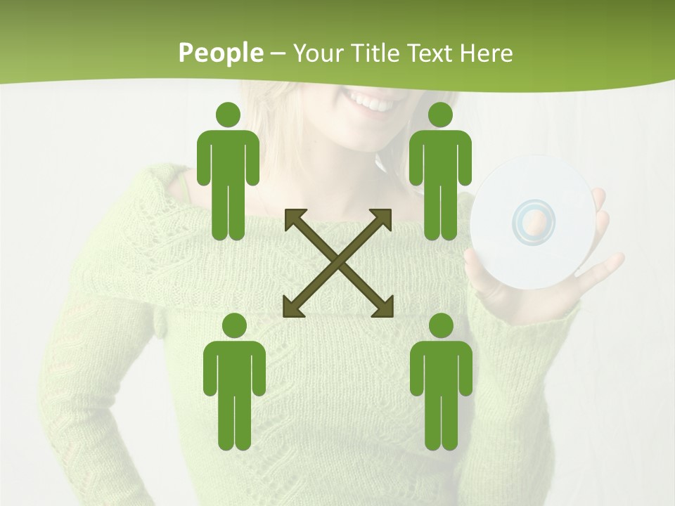 Woman Holding A Blank Cd PowerPoint Template