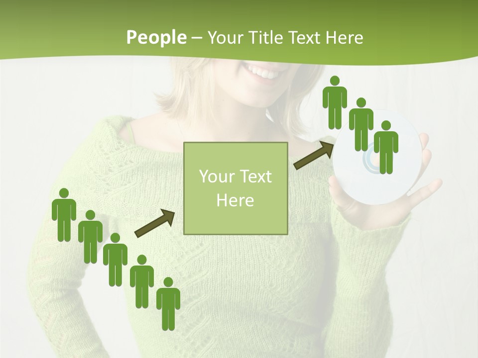 Woman Holding A Blank Cd PowerPoint Template