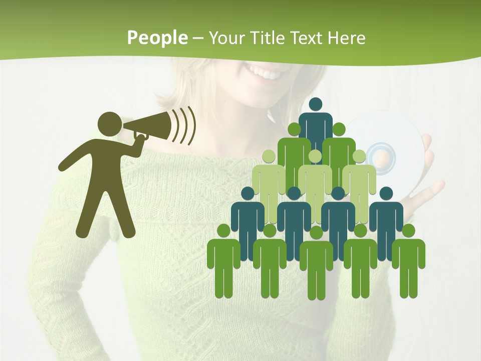 Woman Holding A Blank Cd PowerPoint Template