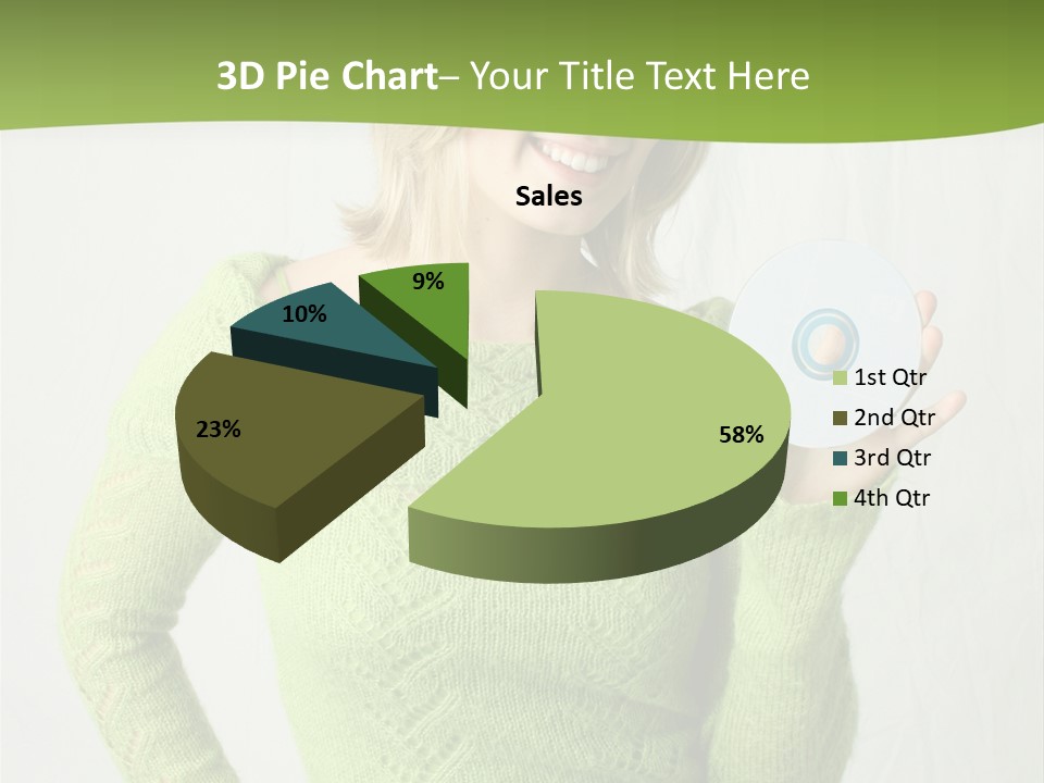 Woman Holding A Blank Cd PowerPoint Template