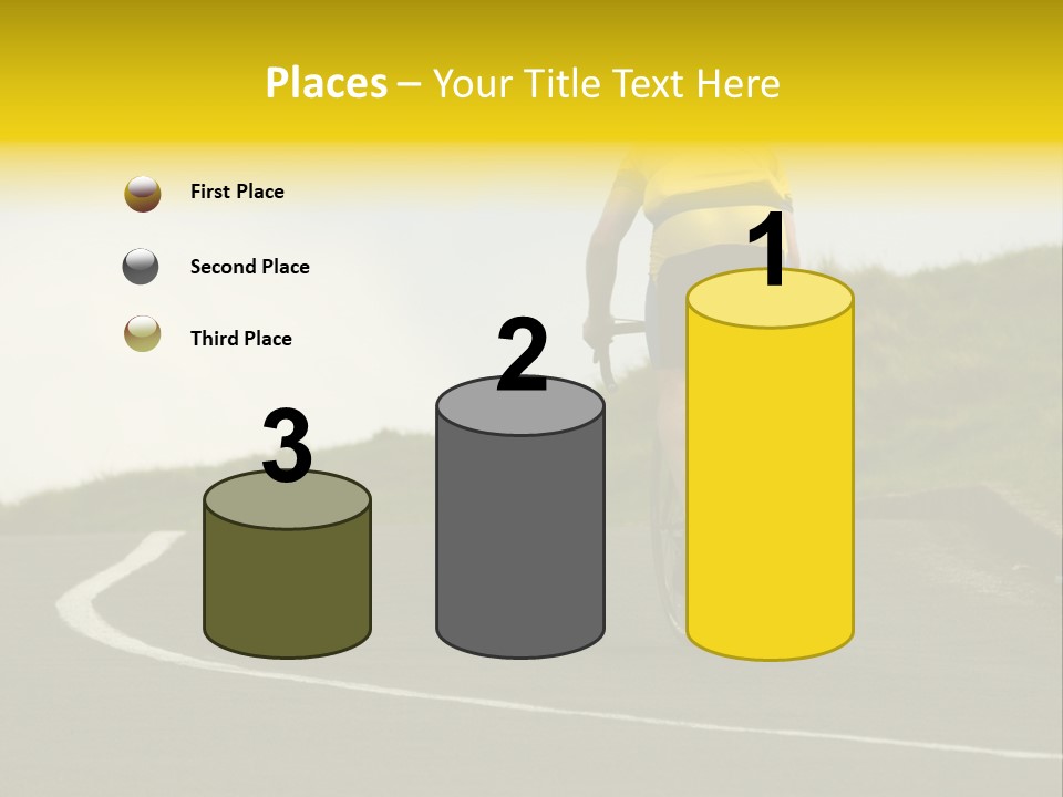 Cyclist Riding Uphill PowerPoint Template