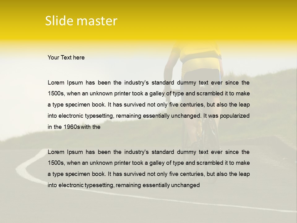 Cyclist Riding Uphill PowerPoint Template