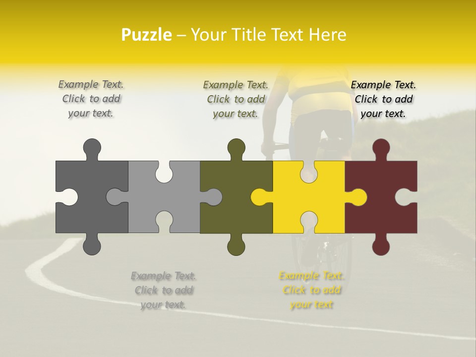 Cyclist Riding Uphill PowerPoint Template