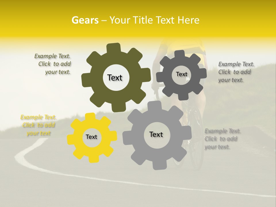 Cyclist Riding Uphill PowerPoint Template
