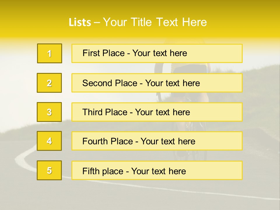 Cyclist Riding Uphill PowerPoint Template