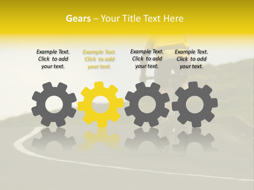 Cyclist Riding Uphill PowerPoint Template