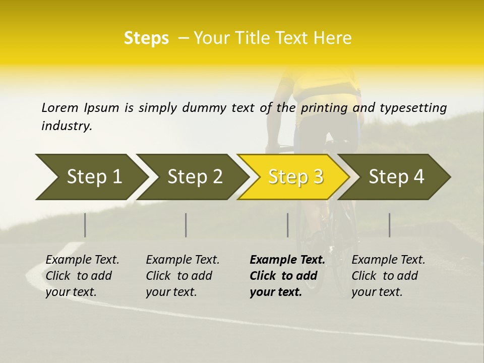 Cyclist Riding Uphill PowerPoint Template