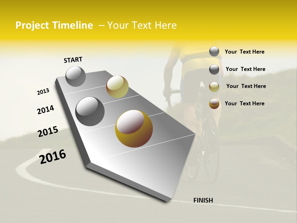 Cyclist Riding Uphill PowerPoint Template