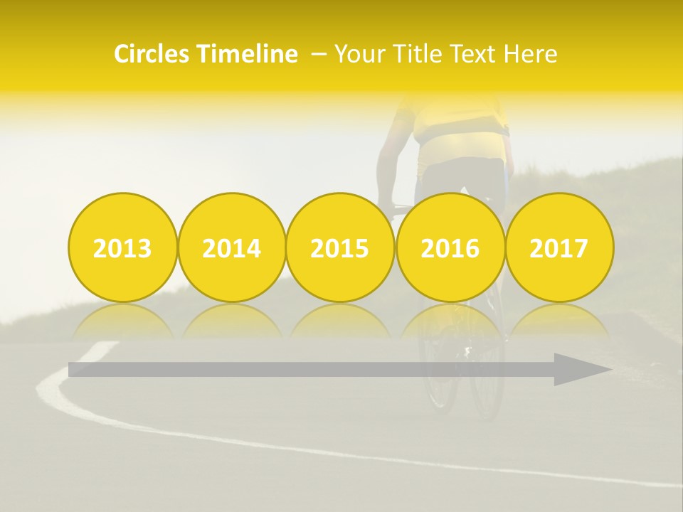 Cyclist Riding Uphill PowerPoint Template