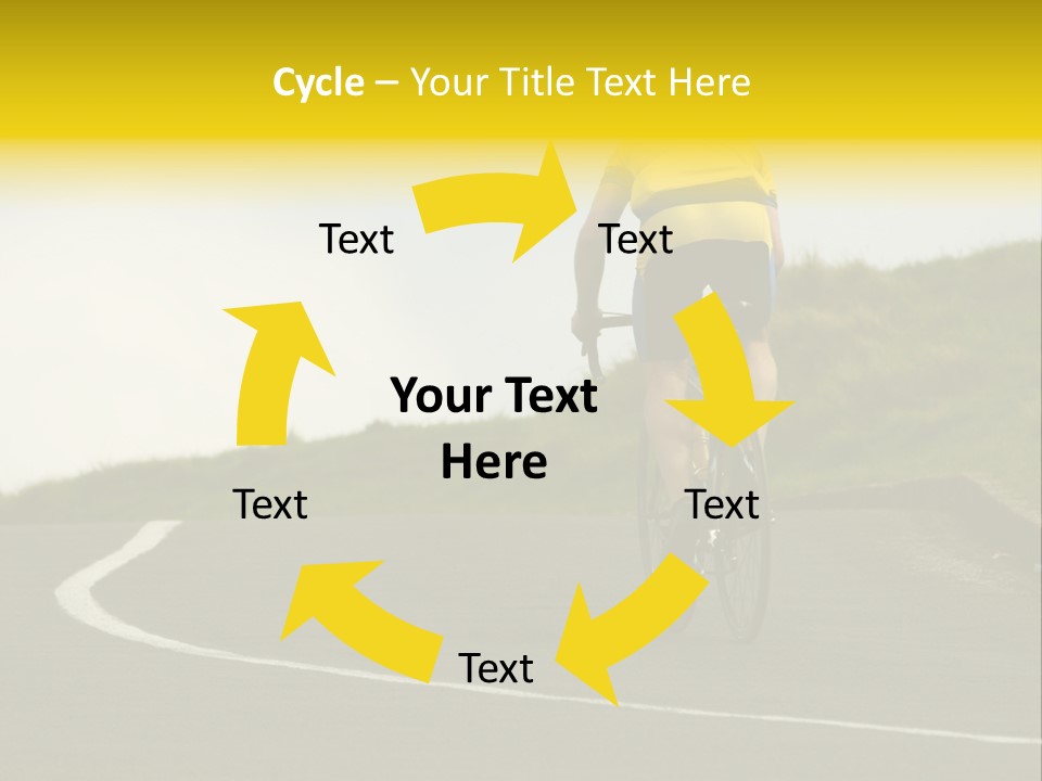 Cyclist Riding Uphill PowerPoint Template