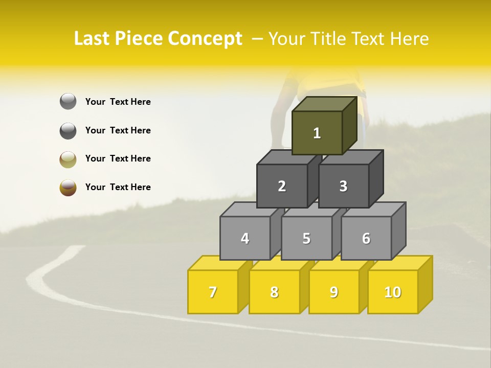 Cyclist Riding Uphill PowerPoint Template