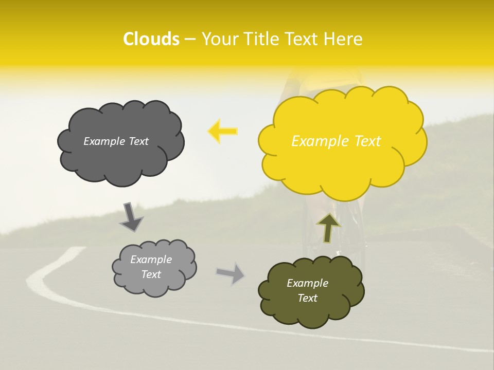 Cyclist Riding Uphill PowerPoint Template