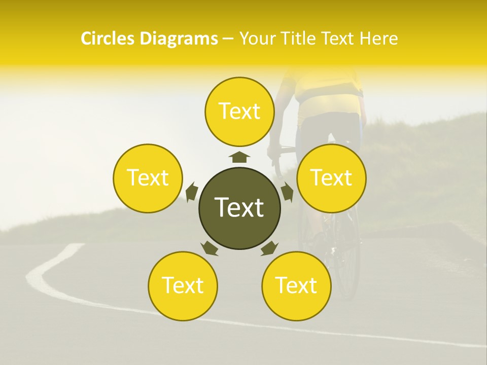 Cyclist Riding Uphill PowerPoint Template