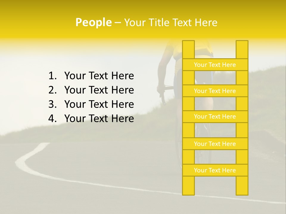 Cyclist Riding Uphill PowerPoint Template