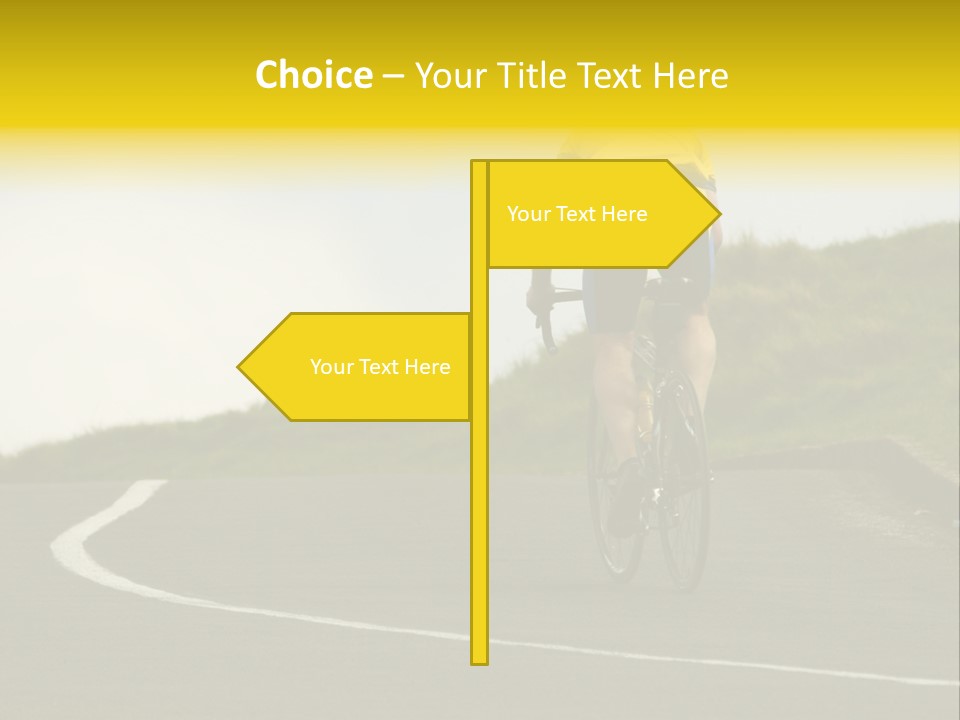Cyclist Riding Uphill PowerPoint Template