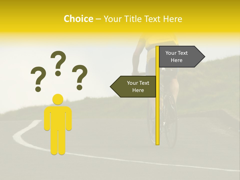 Cyclist Riding Uphill PowerPoint Template