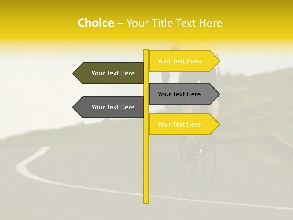 Cyclist Riding Uphill PowerPoint Template