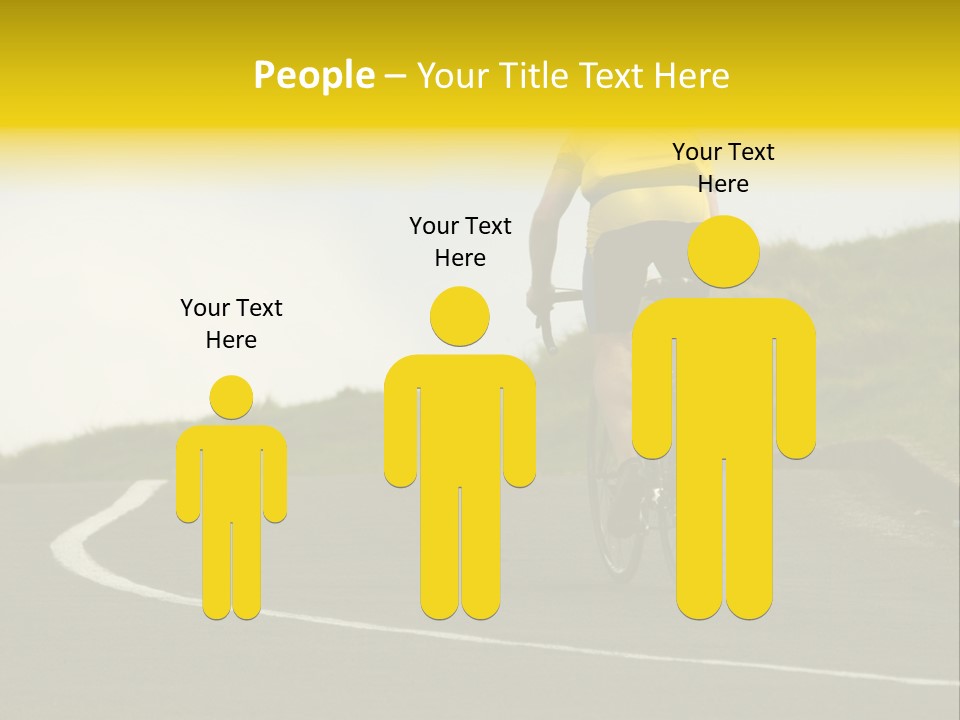 Cyclist Riding Uphill PowerPoint Template