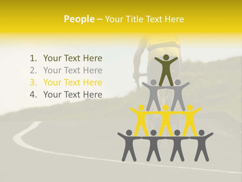 Cyclist Riding Uphill PowerPoint Template