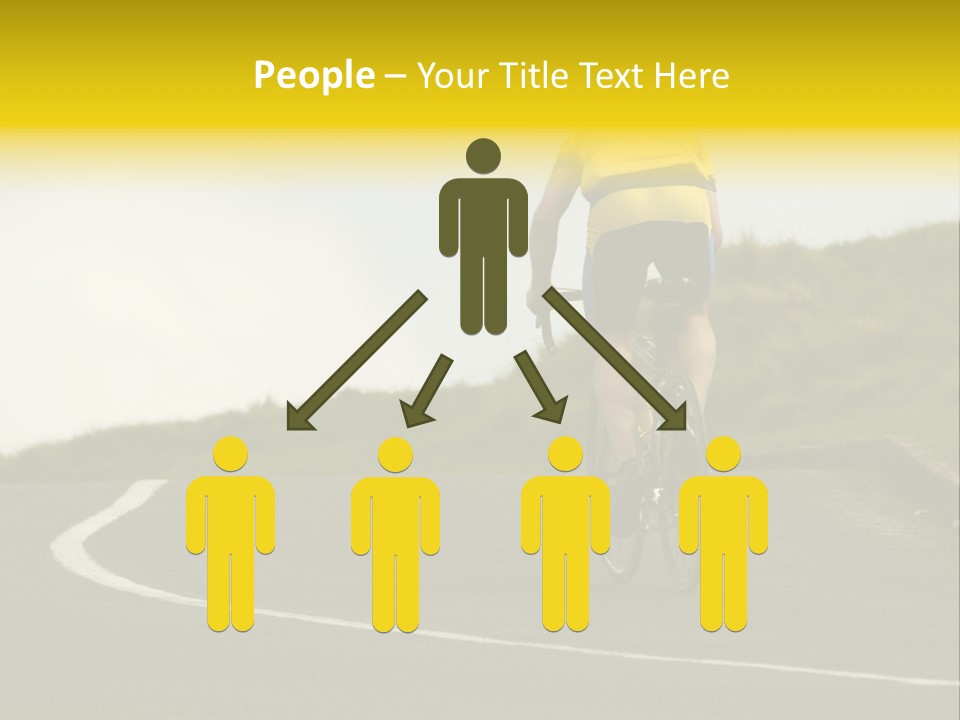 Cyclist Riding Uphill PowerPoint Template