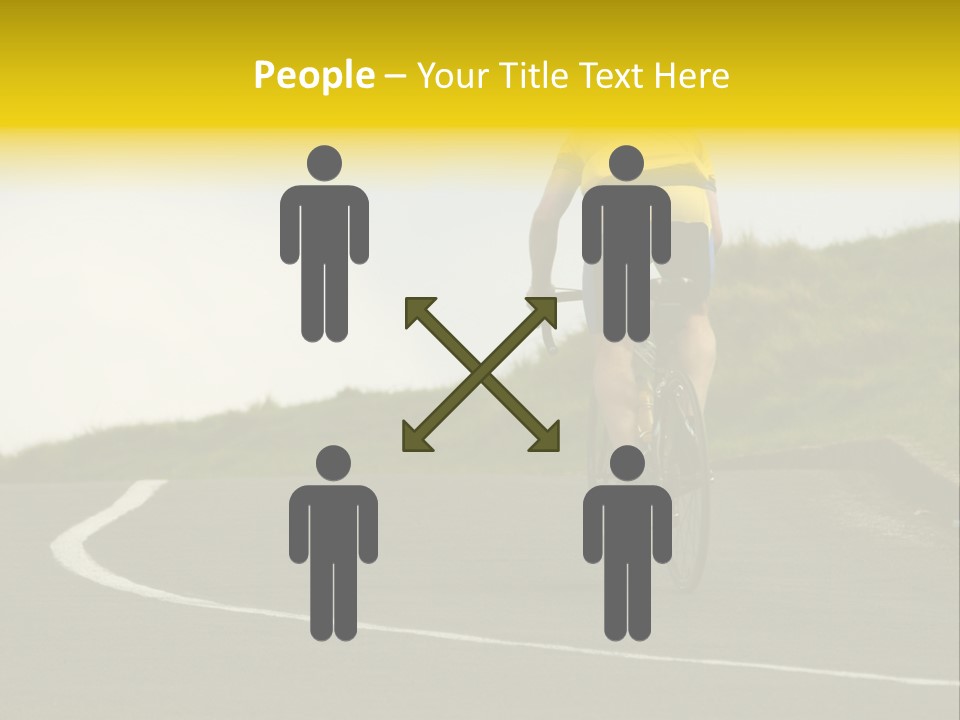 Cyclist Riding Uphill PowerPoint Template