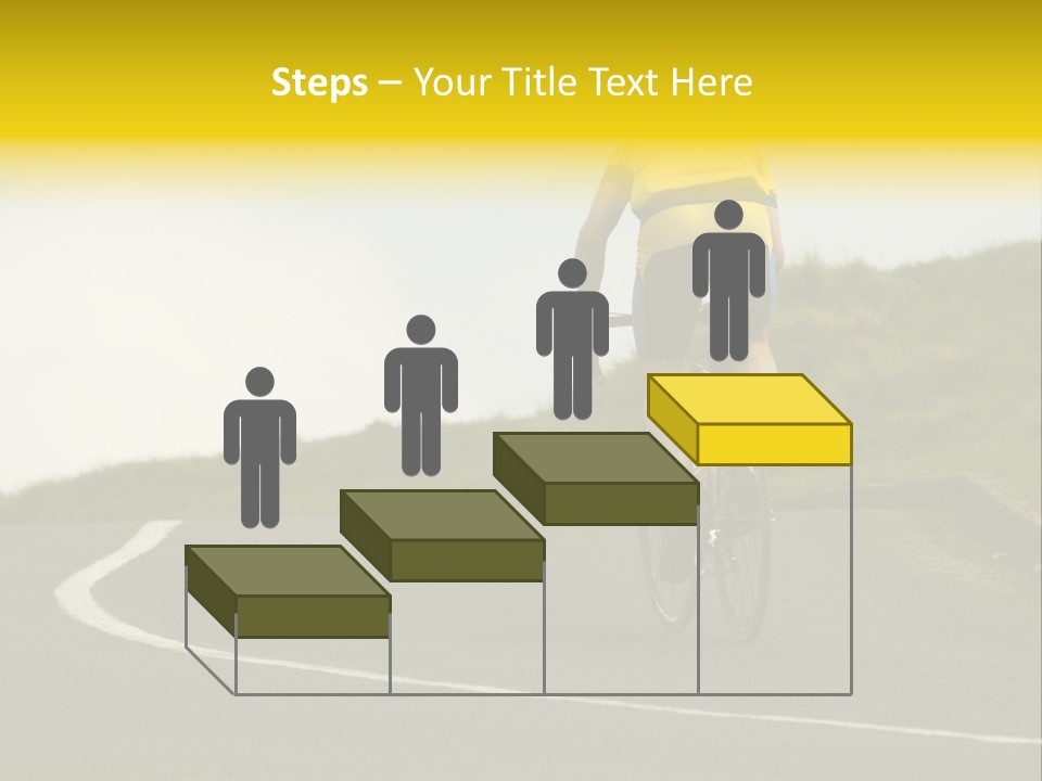 Cyclist Riding Uphill PowerPoint Template
