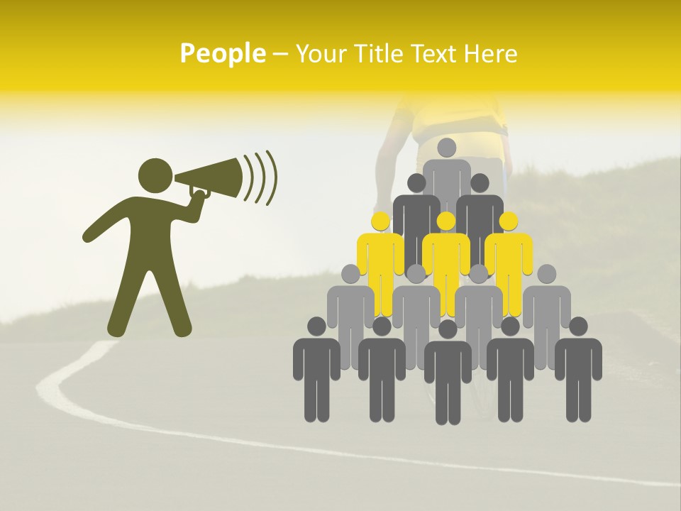 Cyclist Riding Uphill PowerPoint Template