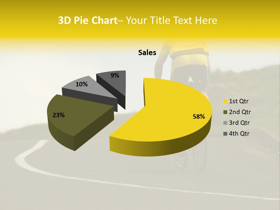 Cyclist Riding Uphill PowerPoint Template