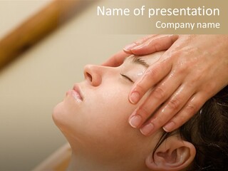 Young Woman On The Ayurvedic Aromatherapy Oil Massage Procedure PowerPoint Template