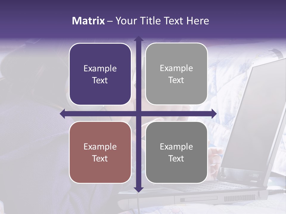 Two Small Girls, One With Laptop And Headphones Pointing At The Screen And The Other Watching It PowerPoint Template
